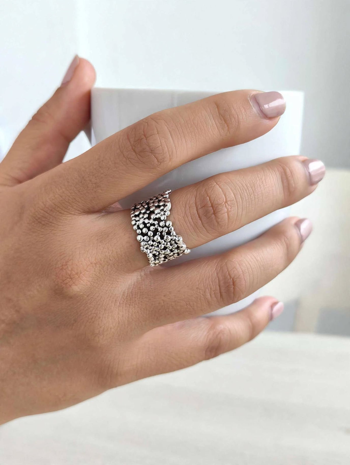 Anillo Puntos Plata.925
