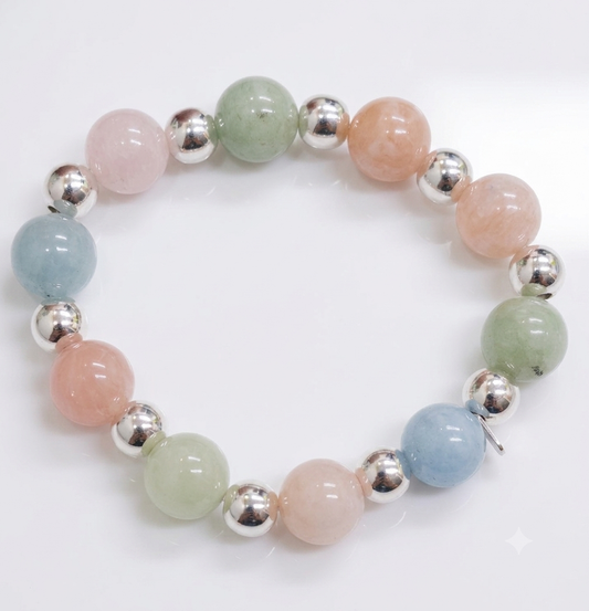 Pulsera Morganita con Bola de Plata.925