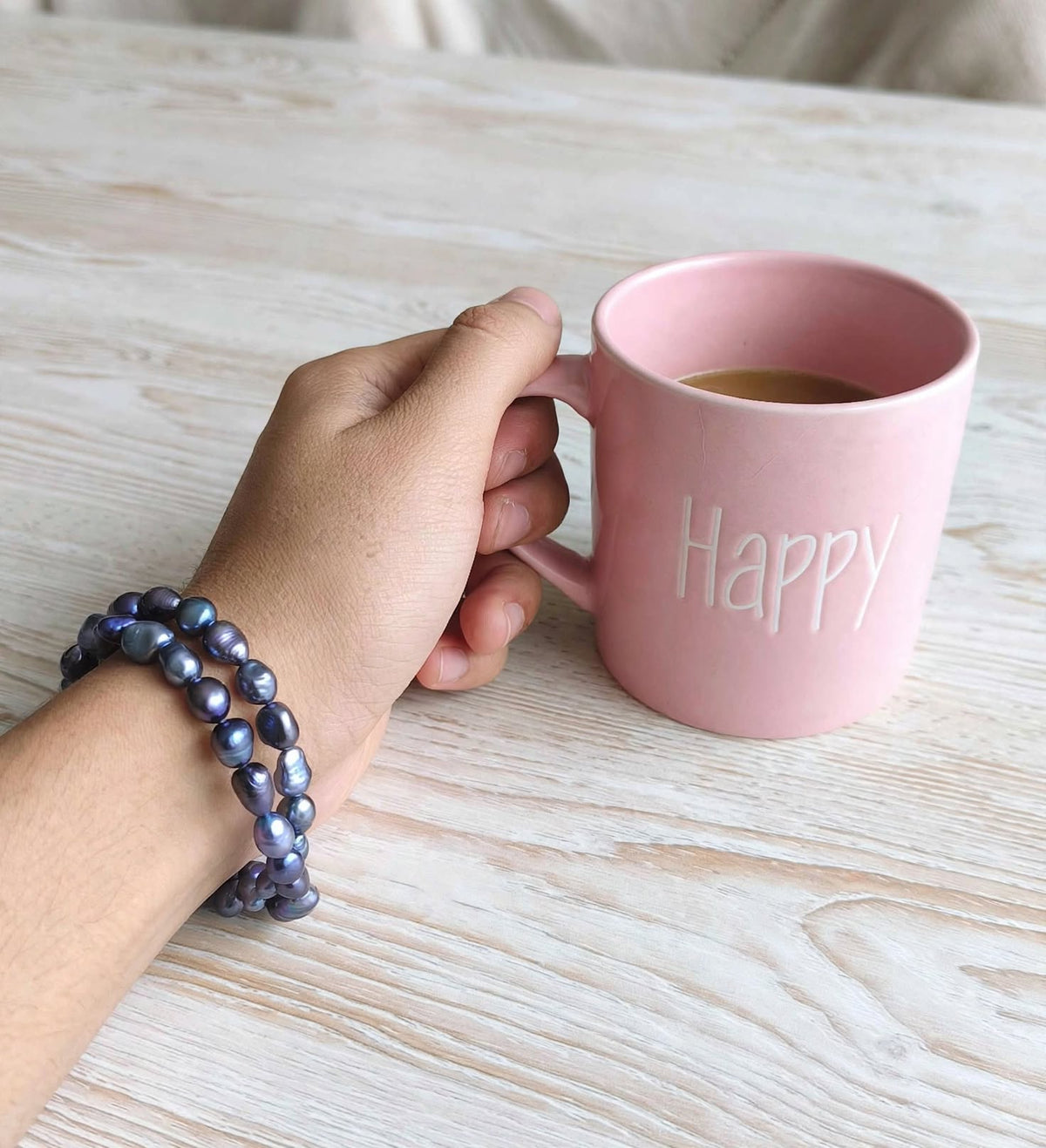 Pulsera Doble Perla Plata.925