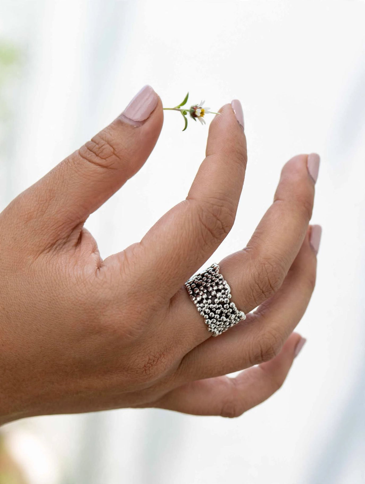 Anillo Puntos Plata.925