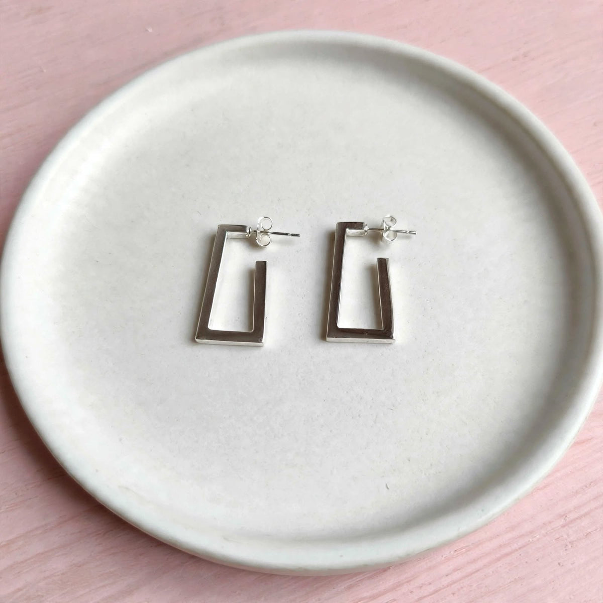 Arracadas Trapecio Plata.925
