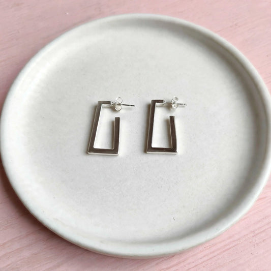 Arracadas Trapecio Plata.925