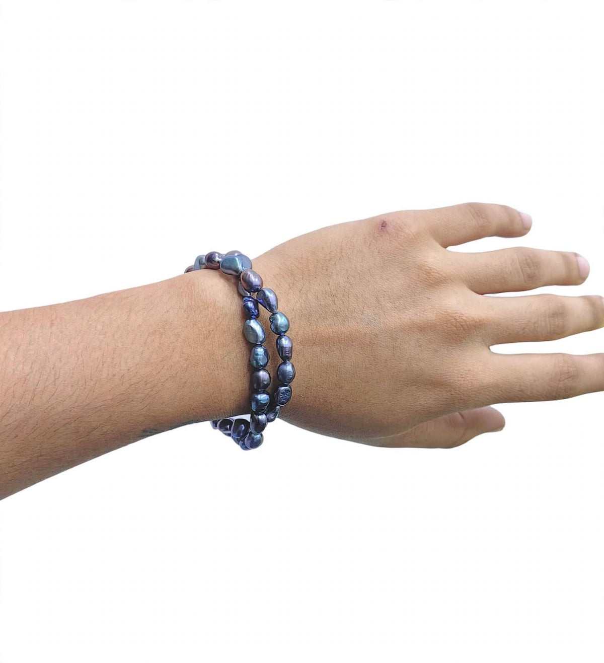 Pulsera Doble Perla Plata.925
