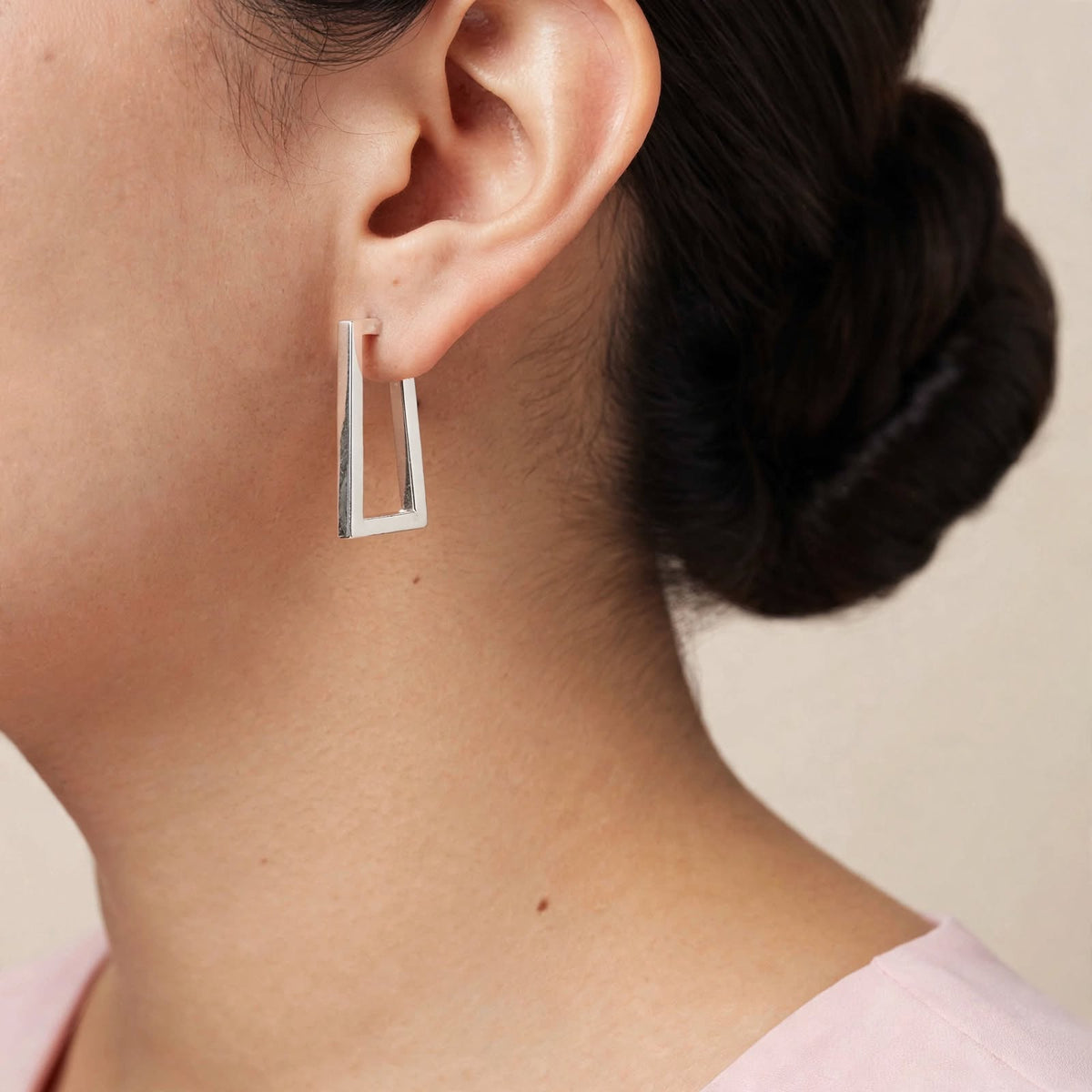 Arracadas Trapecio Plata.925