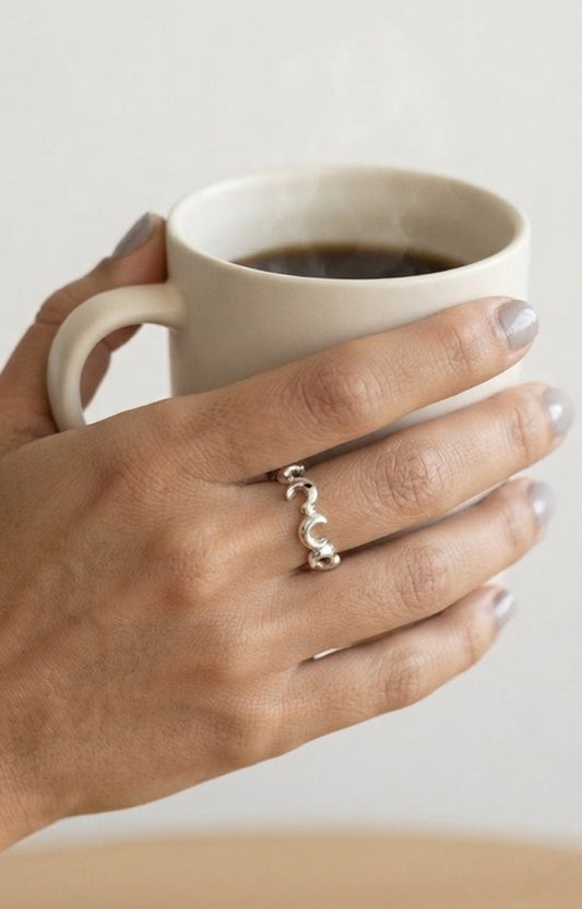 Anillo Carrusel Lunas Plata.925