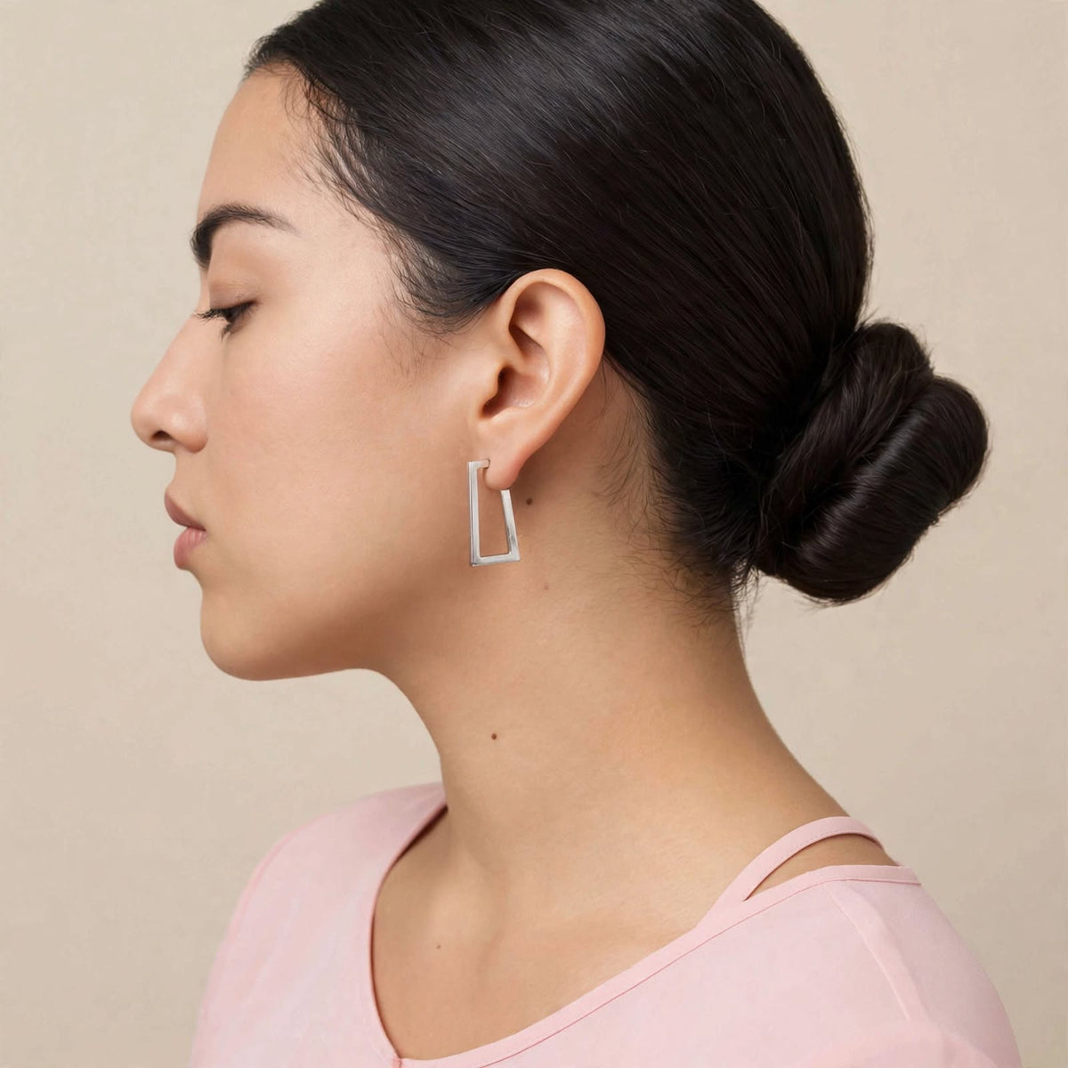 Arracadas Trapecio Plata.925