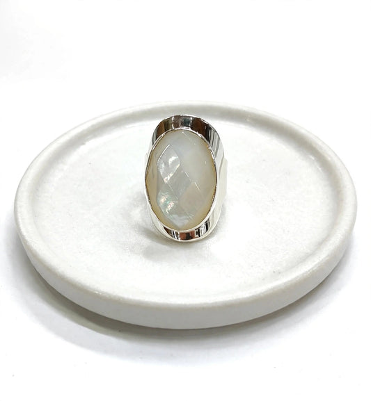 Anillo en Plata .925 con Madre Perla Facetada