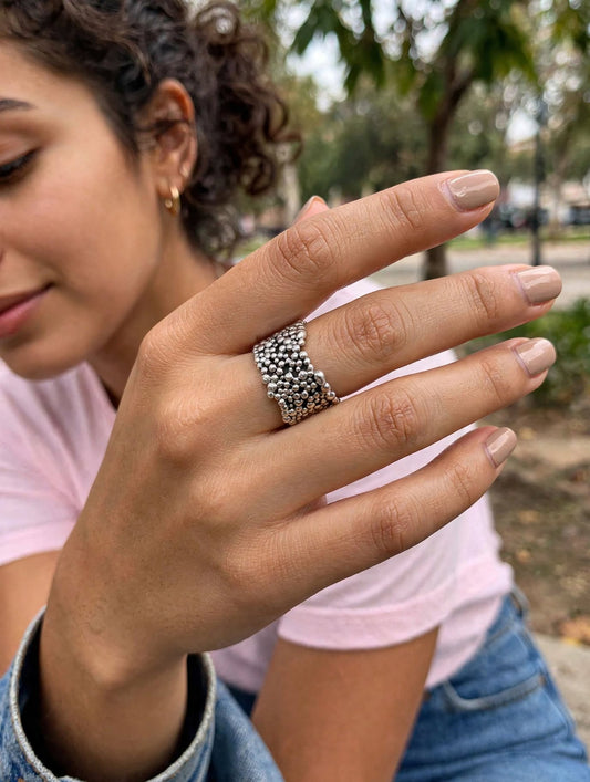 Anillo Puntos Plata.925